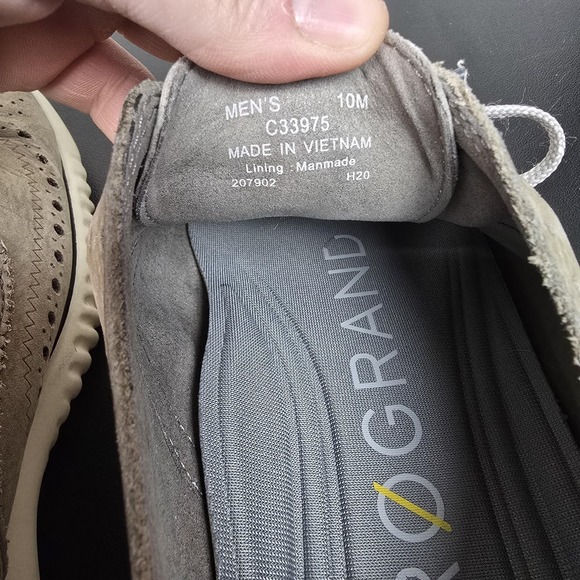Cole Haan Shoes Mens 10 Gray Suede 2.Zerogrand Wingtip Oxford Sneakers Comfort main image 4
